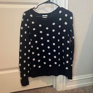 Old navy navy and white polka dot sweater